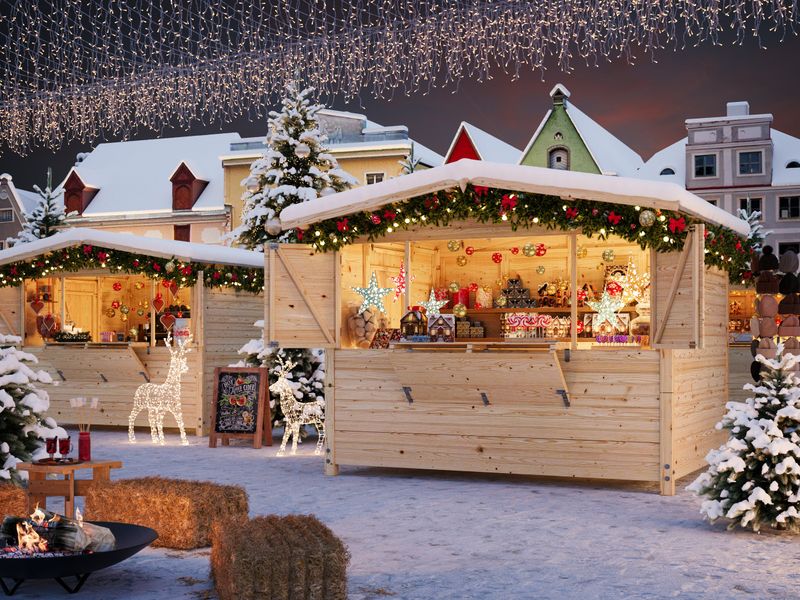 CHALET DE NOËL PLIABLE en bois MARIAN 6,2 m2 au choix