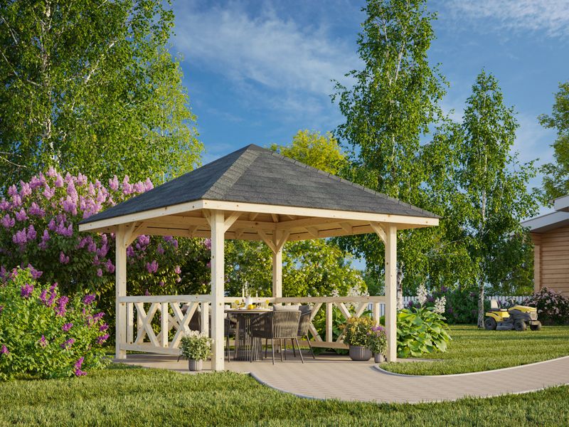Pavillon Connect Bianca 8,3 m2 SET101 en bois au choix