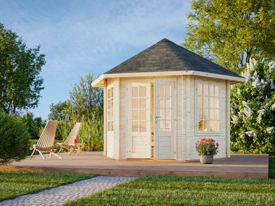Pavillon de jardin Hanna 7,6 m2 en bois 34 mm au choix