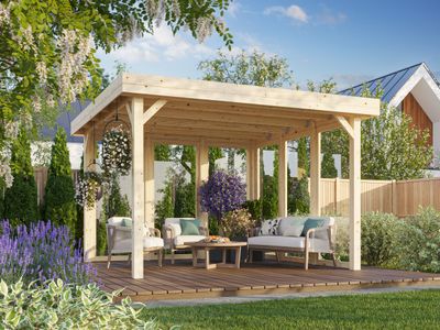 Pavillon de jardin Lucy 12,2 m2 en bois au choix