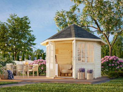 Pavillon de jardin Veronica 2 6,7 m2 en bois 28 mm Naturel