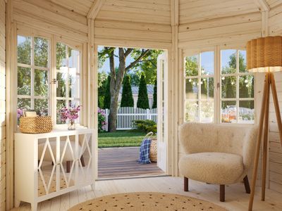 Pavillon de jardin VERONICA 2 6,7 m2 en bois 28 mm Naturel