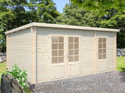 Abri de jardin toit plat Ella 13.1 m2 en bois 28 mm au choix