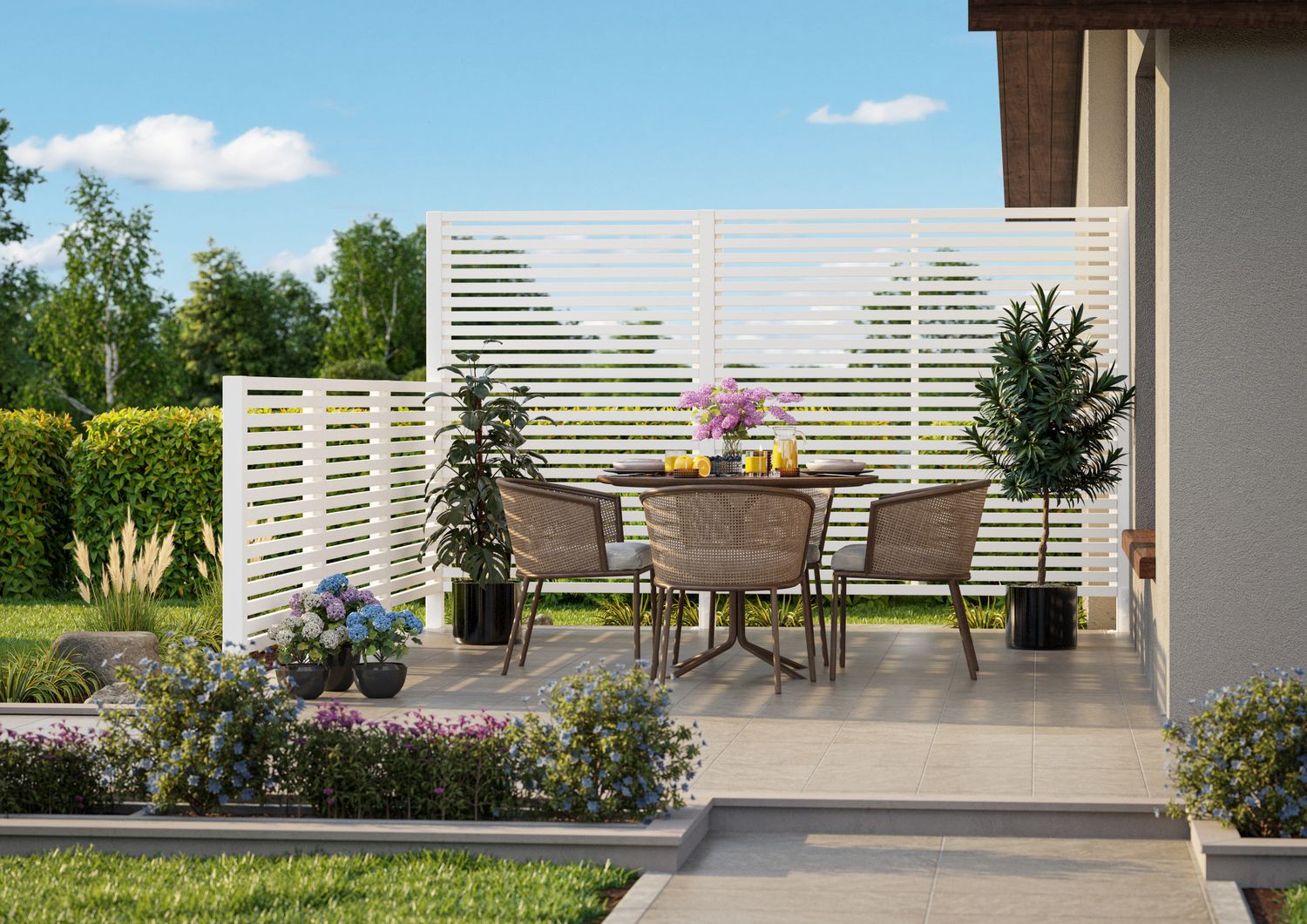 Panneau de clôture Light Line 12x10 en bois Traité au choix