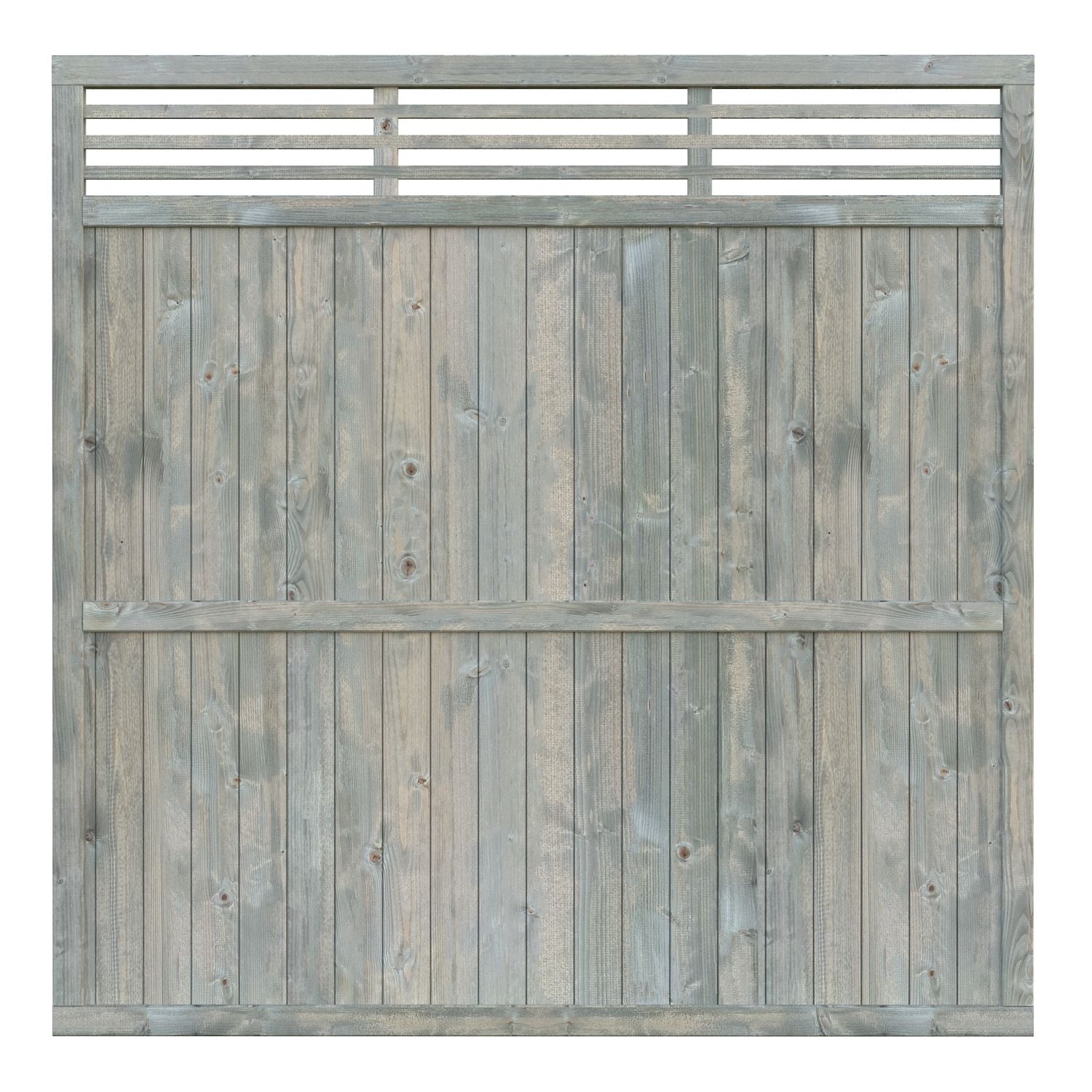 Panneau de clôture Reena 1 en bois 1800x1800 traité au choix, Traitement: Traité autoclave Gris