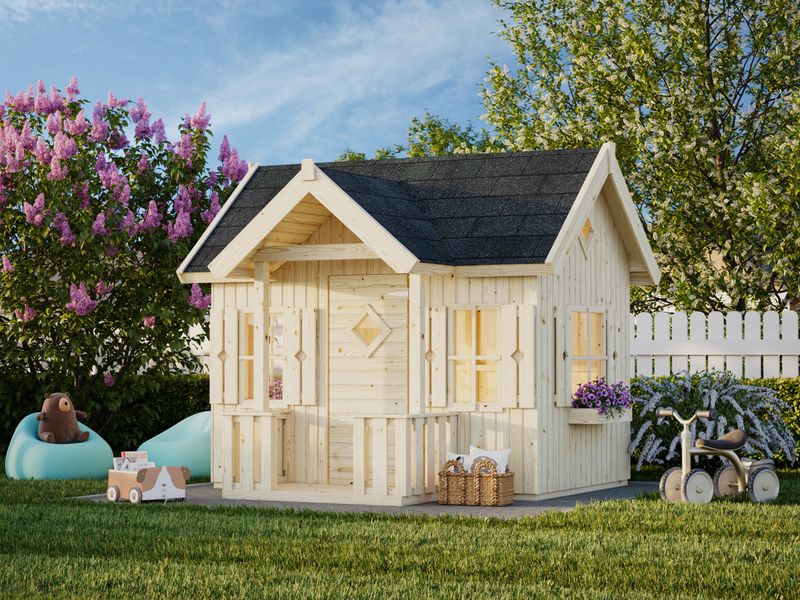 Cabane enfant en bois KIDS Jennie 3,6 m2 Naturel