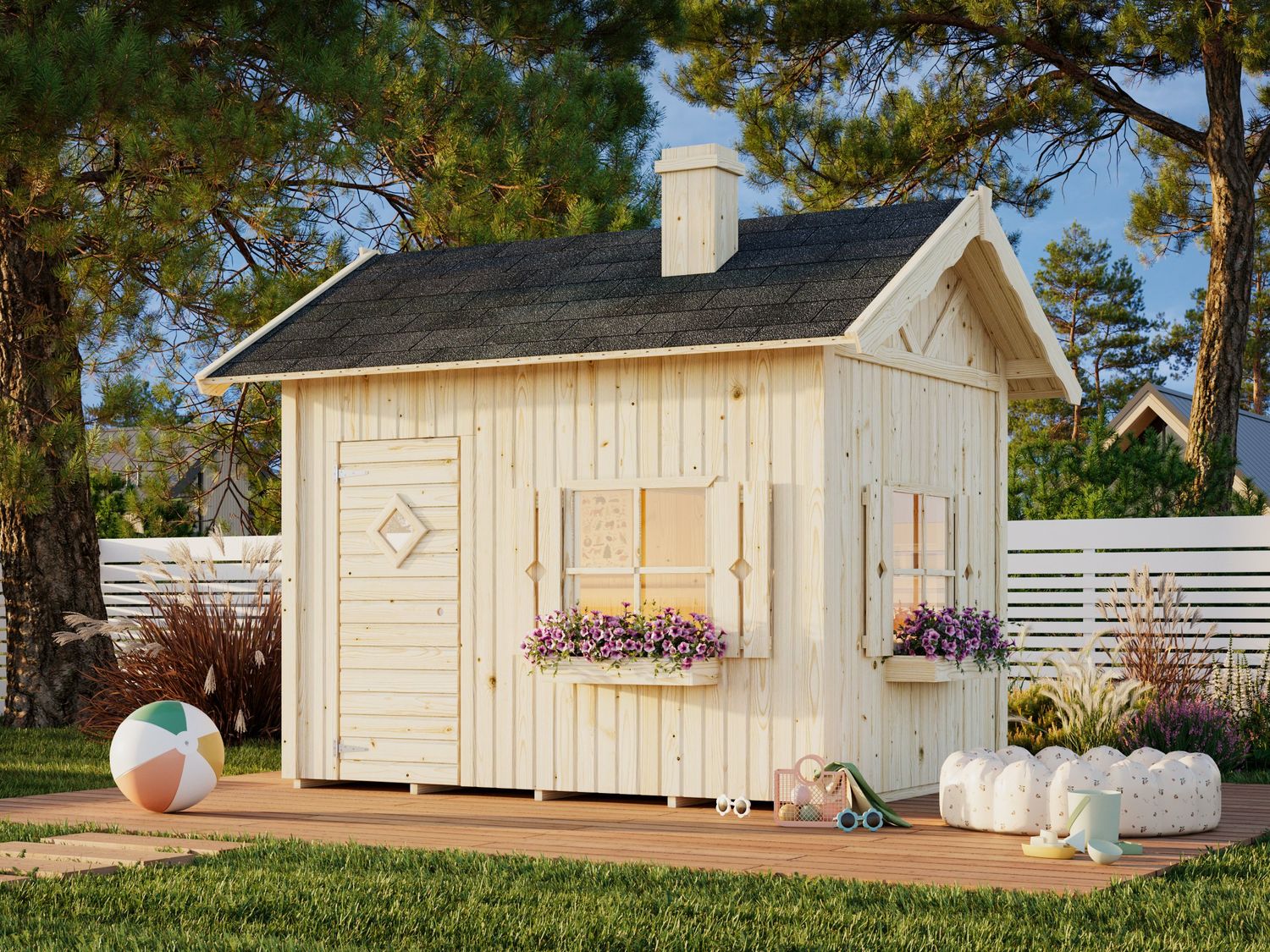 Cabane enfant en bois KIDS Grete 3,7 m2 Naturel