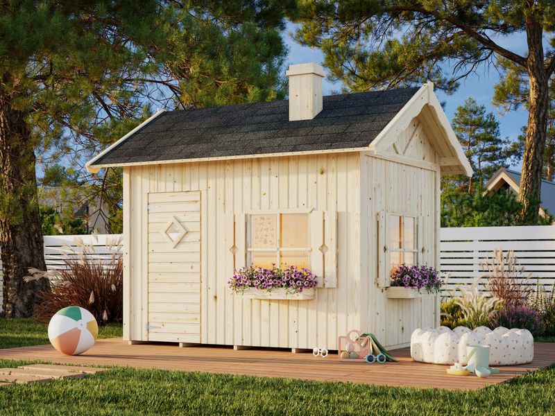 Cabane enfant en bois KIDS Grete 3,7 m2 Naturel