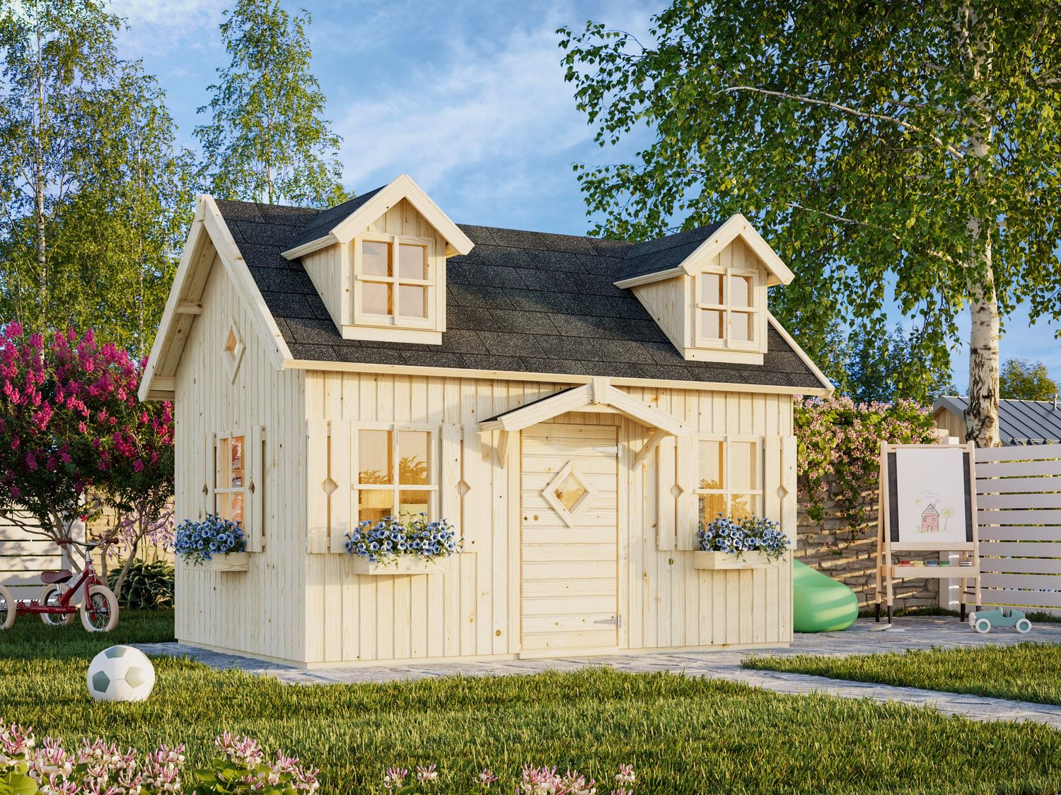 Cabane enfant en bois KIDS Marie 5,4 m2 Naturel