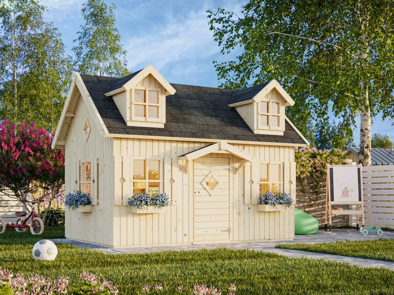 Cabane enfant en bois KIDS Marie 5,4 m2 Naturel