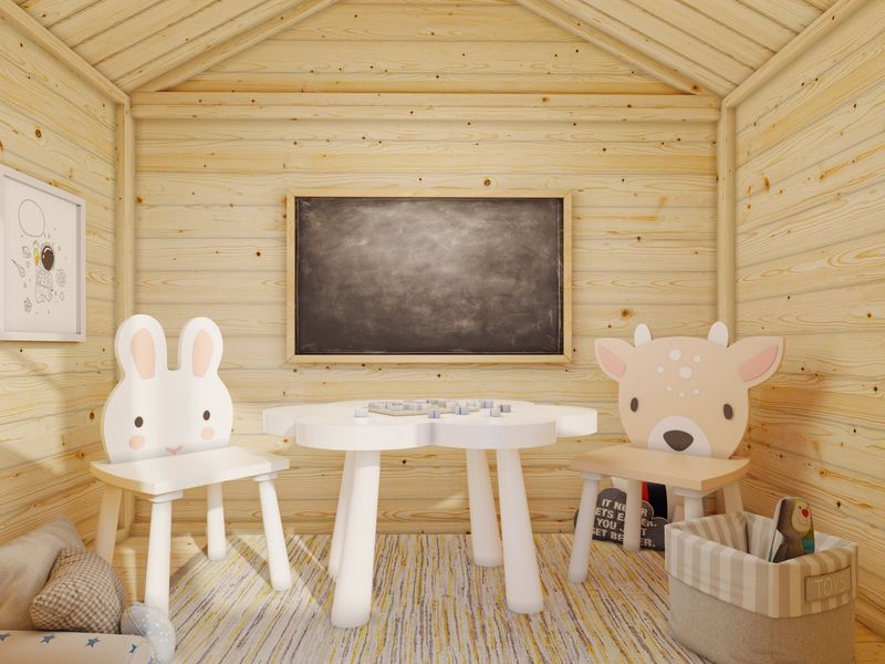 Cabane enfant en bois Toby Set 2.1 m2 avec Balançoire Accolabde Naturel