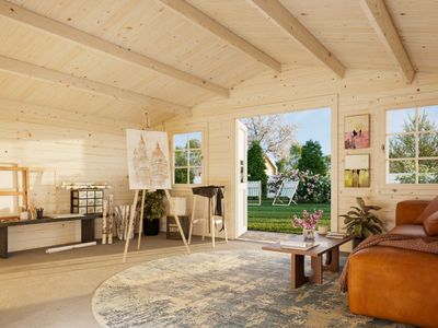 Abri de Rangement deux pentes Klara 17,0 m2 en bois 28 mm traité au choix