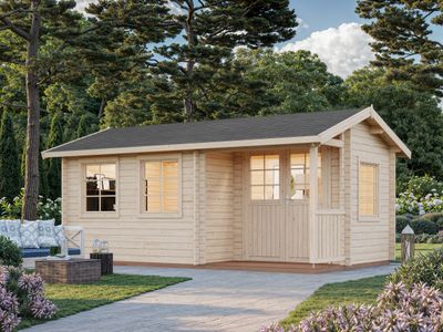 Chalet de jardin toit deux pentes Susanna 12,4 m2  en bois 44 mm au choix