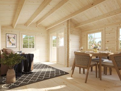 Chalet de jardin toit deux pentes Susanna 16,4 m2  en bois 44 mm