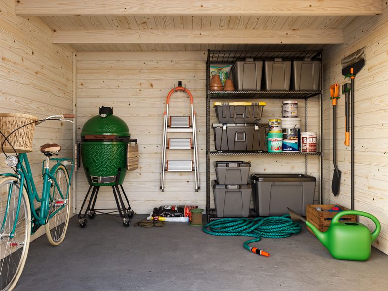 Abri de rangement toit plat Ella 8.7+10,0 m2 en bois 28 mm traité au choix