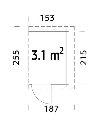 Annexe abri de jardin 3.1 m2 en bois 28 mm traite au choix