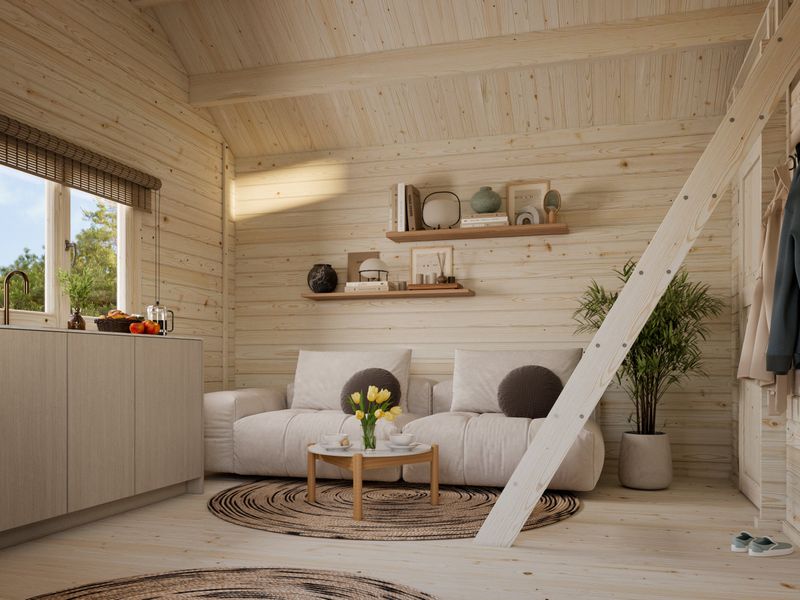 Chalet de loisirs Sandra 29.9 m2 en bois 44 mm Naturel