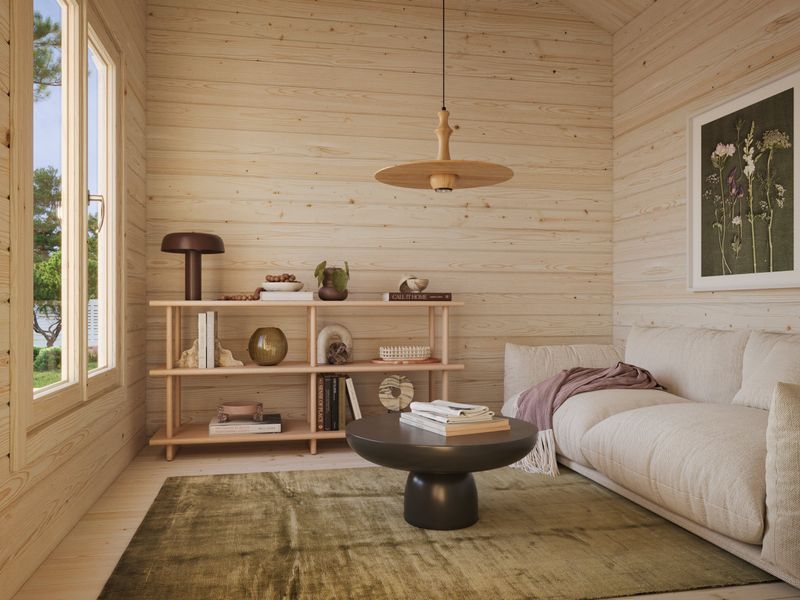 Chalet de jardin à double pente ANNA 26,8 m2 en bois 70 mm Naturel
