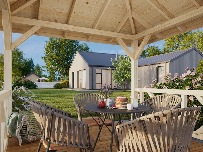 Pergola BETTY 9,0 m2 en bois traité au choix