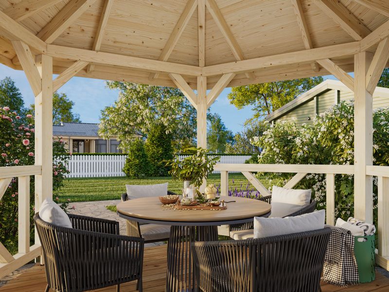 Pergola BETTY 9,9 m2 en bois au choix