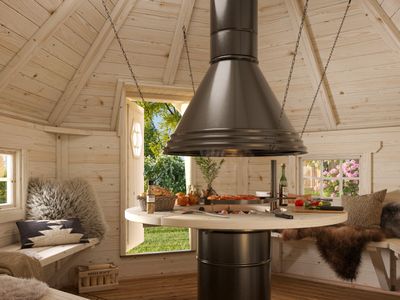 GRILL FINLANDAIS Eva 8,7 m2 en bois 44 mm  au choix