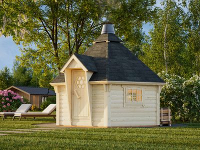 GRILL FINLANDAIS Eva 8,7 m2 en bois 44 mm  au choix