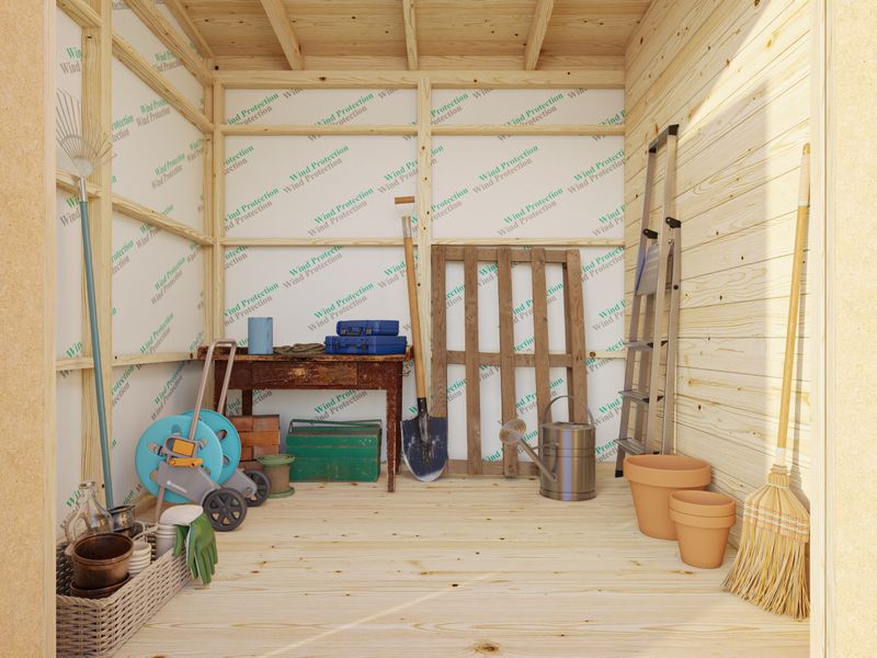Abri de Rangement toit plat en bois Kalle 6,6 m2 panneaux préfabriqués traité Naturel