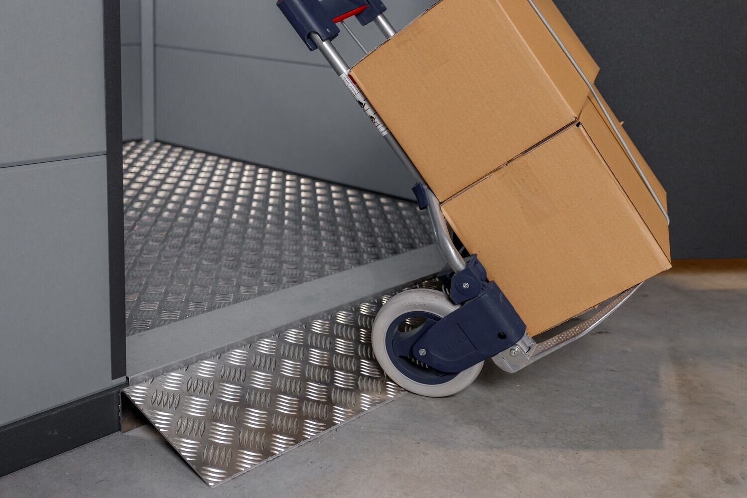 Rampe d’accès porte simple pour abri en acier Eleganto