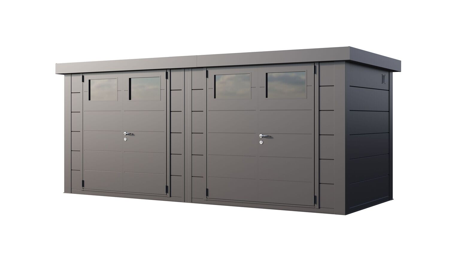 Abri de jardin en acier  DUO 2721 de 2x5,6 m²