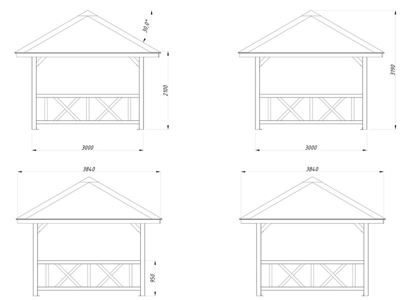 Pergola BIANCA 8,3 m2 SET101 en bois traité au choix