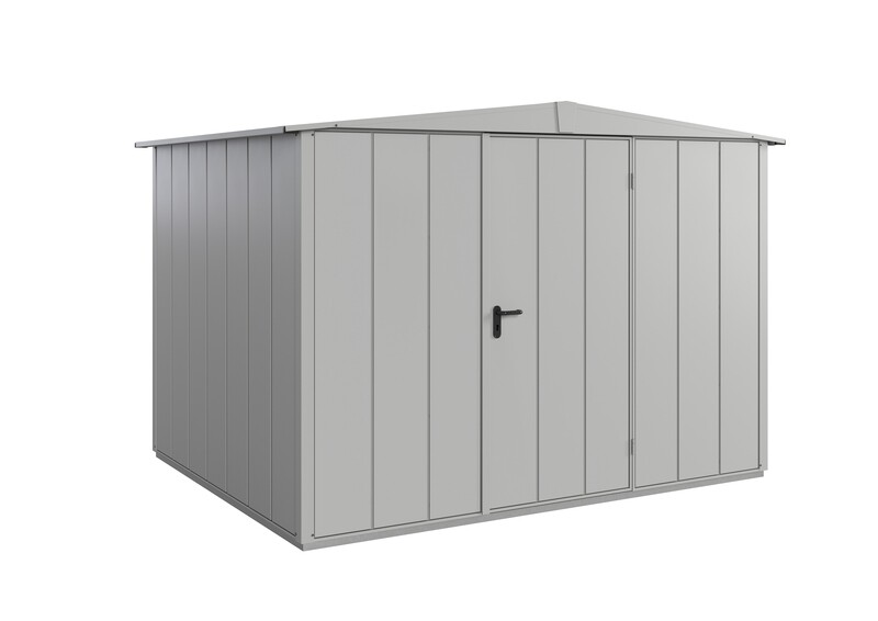 Abri de jardin Berry Modern à toit en pente 3.2 m2 en metal Type 1 avec 1 portillon au 2 portillons