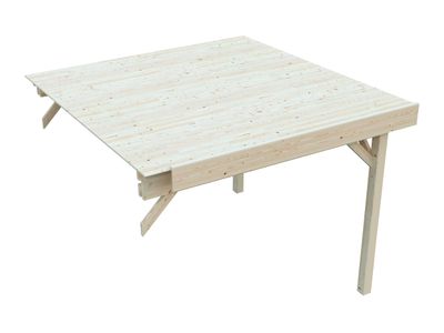Connect LENNA toit plat supplèmentaire 8,3 m2 avec 2 poteaux en bois traité au choix