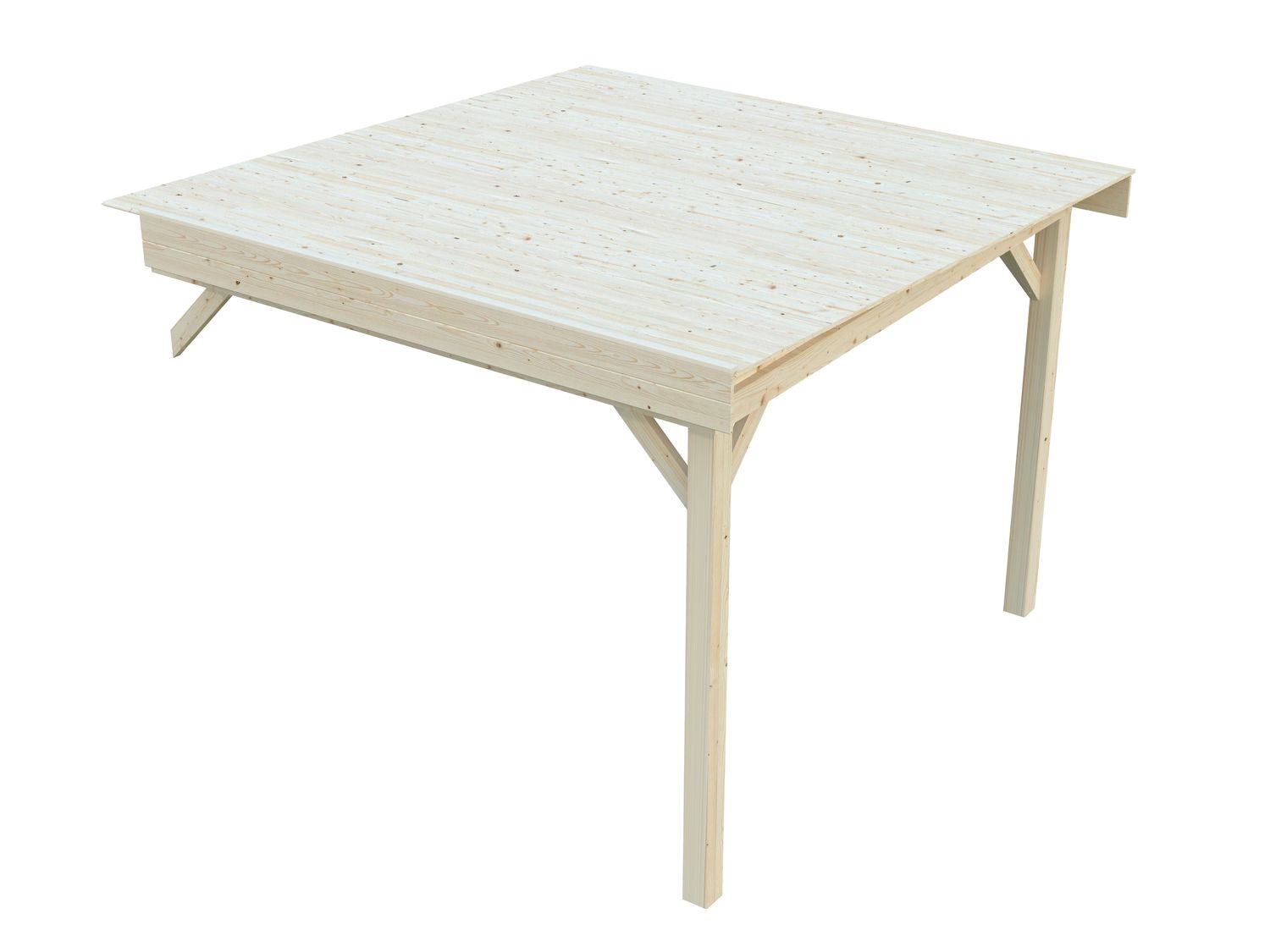 Connect LENNA toit plat supplèmentaire 8,3 m2 avec 2 poteaux en bois traité au choix