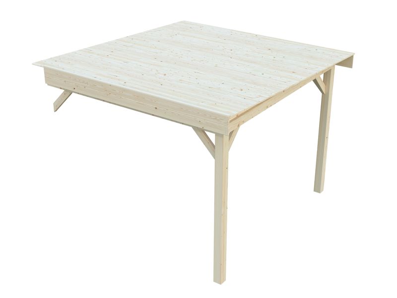 Connect LENNA toit plat supplèmentaire 8,3 m2 avec 2 poteaux en bois traité au choix