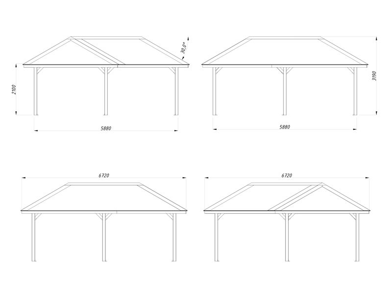 Pergola Connect BIANCA 24.9 m2 en bois traité au choix