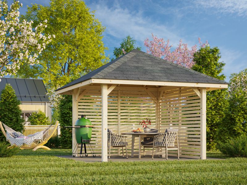 Pergola BIANCA 8,3 m2 SET102 en bois traité au choix
