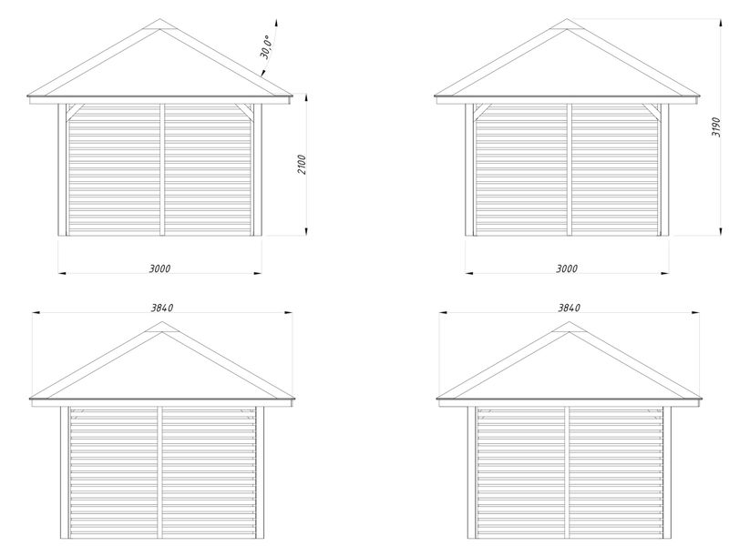 Pergola BIANCA 8,3 m2 SET102 en bois traité au choix