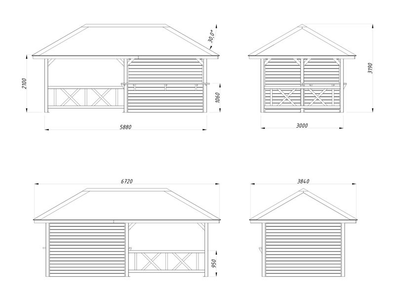 Pergola Connect BIANCA 16.6 m2 SET 110 en bois 28 mm traité au choix