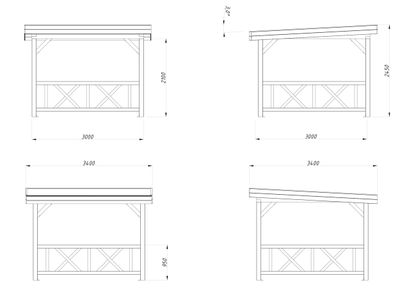 Pergola LENNA 8,3 m2 SET 301 en bois traité au choix
