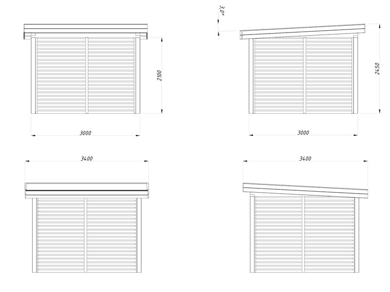 Pergola LENNA 8,3 m2 SET 302 en bois 28 mm traité au choix