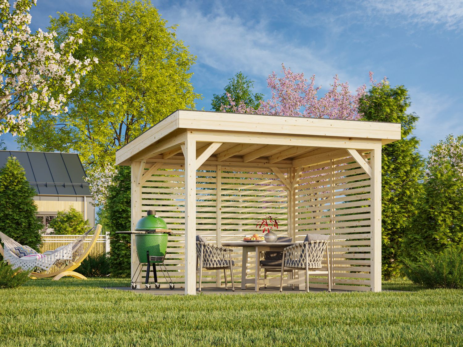 Pergola LENNA 8,3 m2 SET 302 en bois 28 mm traité au choix
