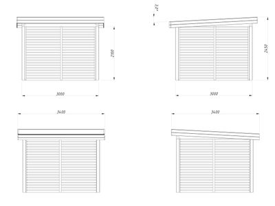 Pergola LENNA 8,3 m2 SET 302 en bois 28 mm traité au choix