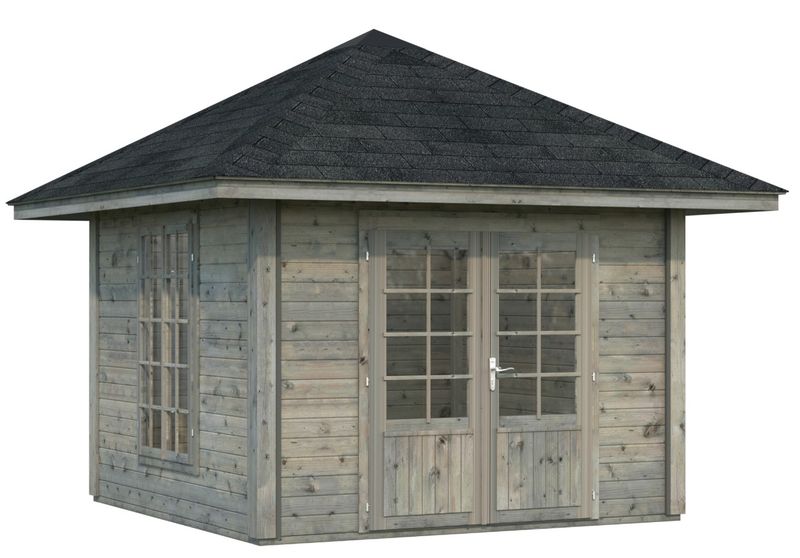 Pavillon Connect Bianca 8,3 m2 EXPO en bois 28 mm traité Gris