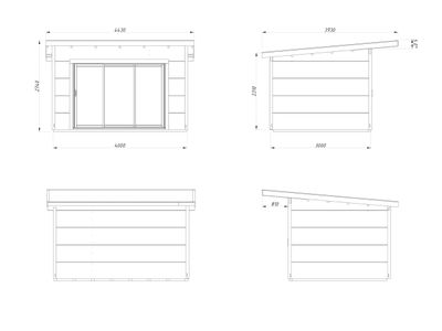 Chalet Grace 11,2 m² SLIDE PLUS en bois 56 mm avec plancer traité au choix