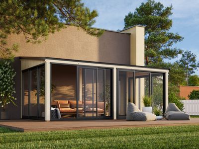 Jardin d'hiver LUMI 16,2 m2 SLIDE avec portes coulissantes traité au choix