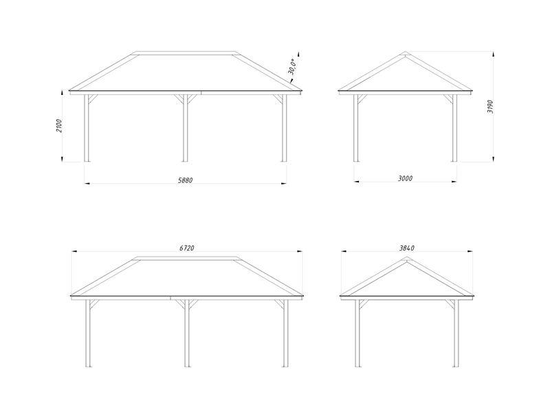 Pergola Connect BIANCA 16.6 m2 en bois traité au choix