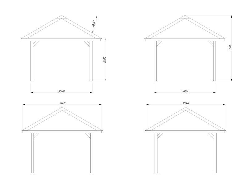 Pergola Connect BIANCA 8,3 m2 en bois traité au choix