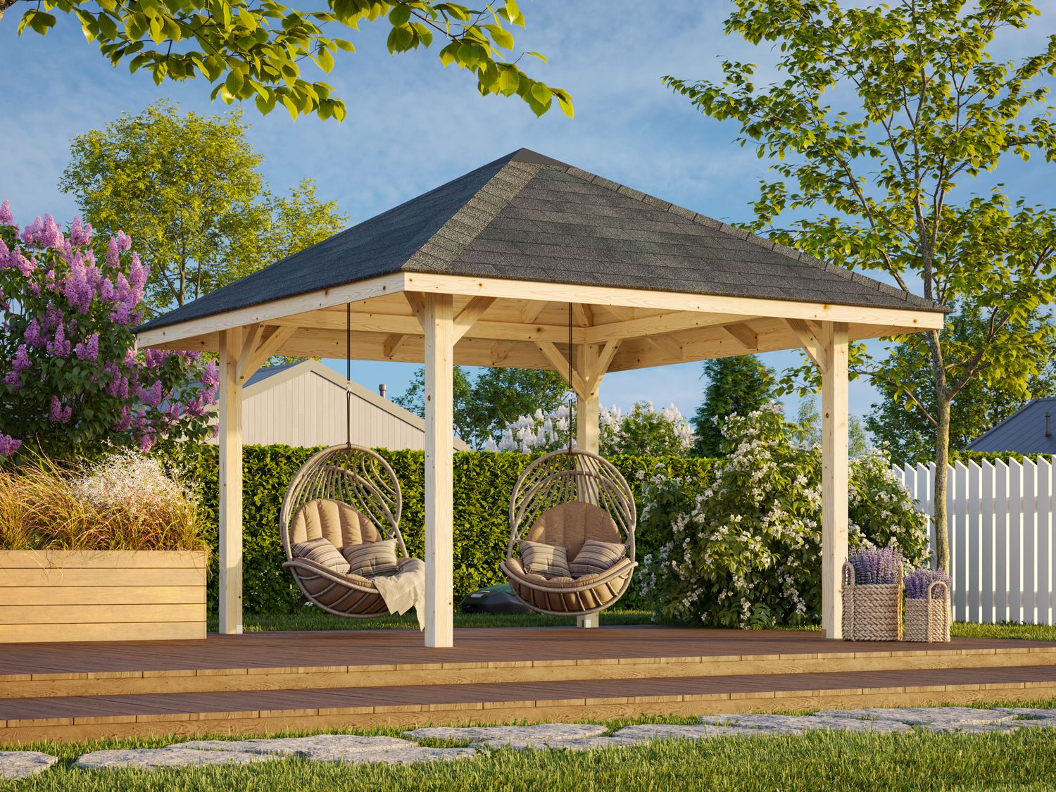 Pergola Connect BIANCA 8,3 m2 en bois traité au choix