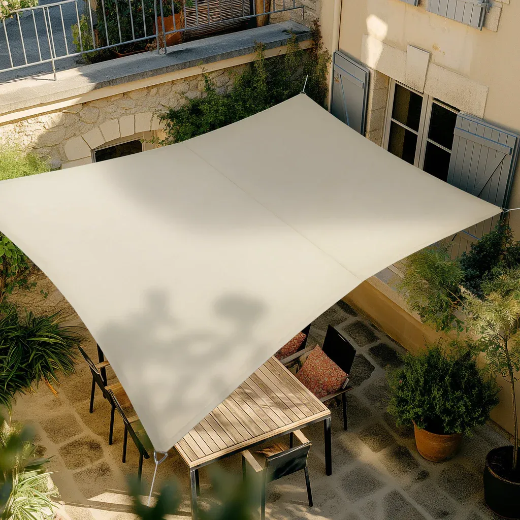 Voile d'Ombrage RIVAGE Rectangulaire 3 m x 2 m de côté - Fabriqué en France couleur Ardoise ou Grège