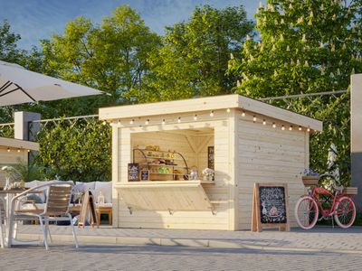 KIOSQUE Connect LENNA 8,3 m2 SET 304 en bois 28 mm traité au choix
